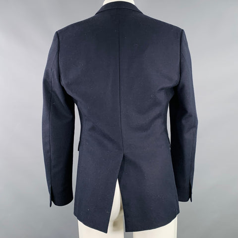 ACNE STUDIOS Pre-AW16 Size 38 Aron J Flannel Navy Wool Single Breasted Sport Coat