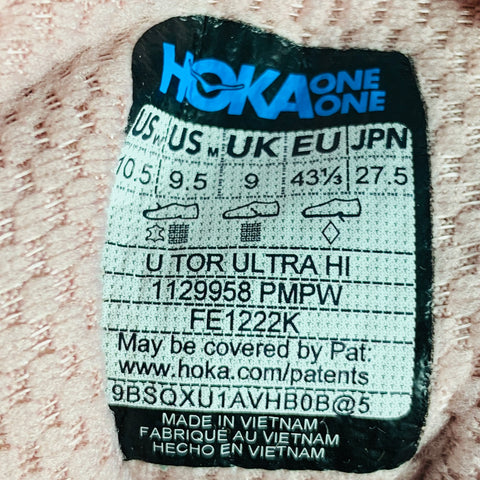 HOKA Size 9.5 Pink Leather High Top Athletic Sneakers