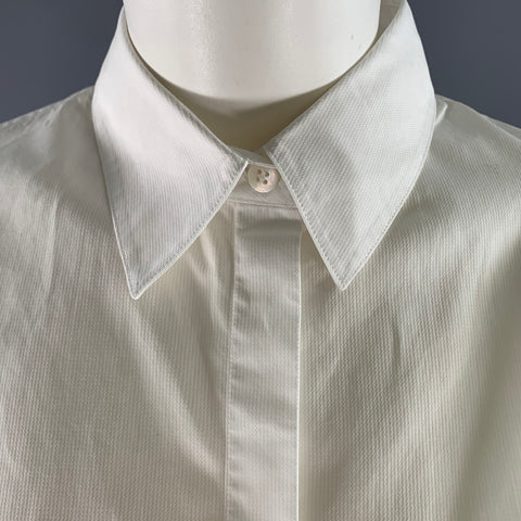 THE ROW Size 12 White Cotton Dress Shirt