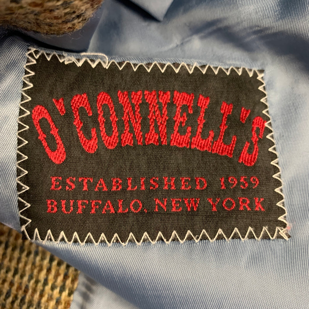 O'CONNELL'S Size 42 Long Brown Red Glenplaid Wool Sport Coat