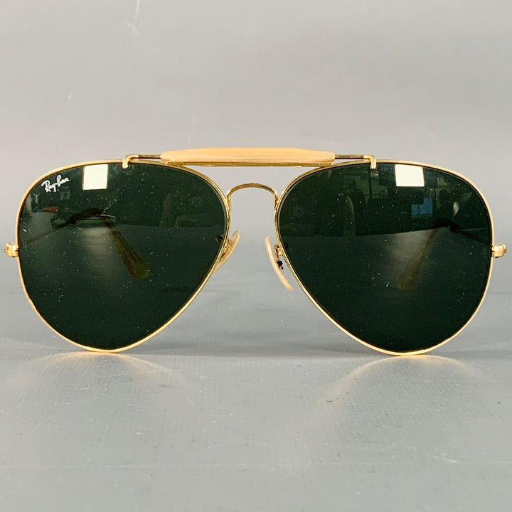 RAY-BAN Vintage Outdoorsman Gold Metal Aviator Sunglasses