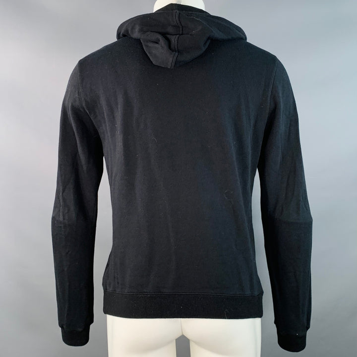 DOLCE & GABBANA Size M Black Gold Cotton Cashmere Hooded Sweatshirt
