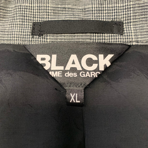 COMME des GARCONS BLACK Chest Size XL Black White Glenplaid Sport Coat