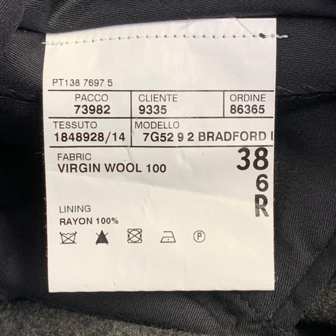 POLO BY RALPH LAUREN Size 38 Regular Grey Virgin Wool Double Breasted Peak Lapel Suit