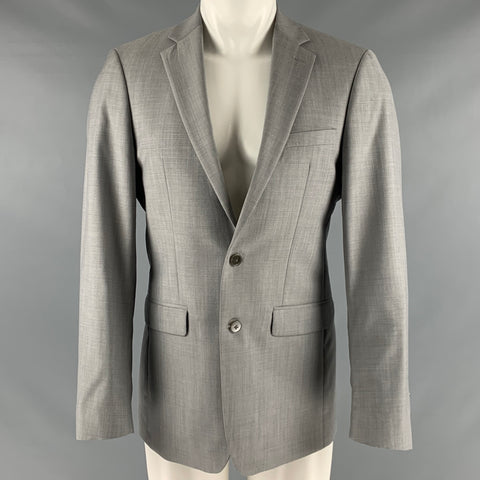 CALVIN KLEIN Taille 38 Manteau de sport à revers cranté en laine grise