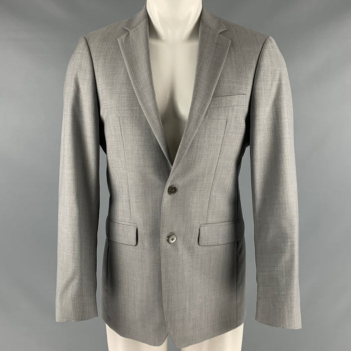 CALVIN KLEIN Size 38 Grey Wool Notch Lapel Sport Coat