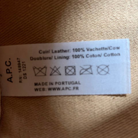 A.P.C. Beige Textured Leather Cross Body Handbag