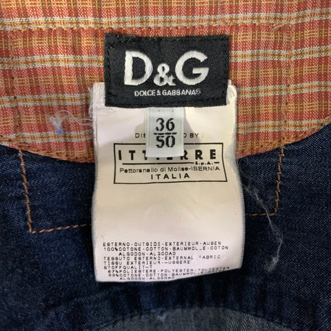 D&G by DOLCE & GABBANA Size S Blue Navy Distressed Cotton Long Sleeve Shirt