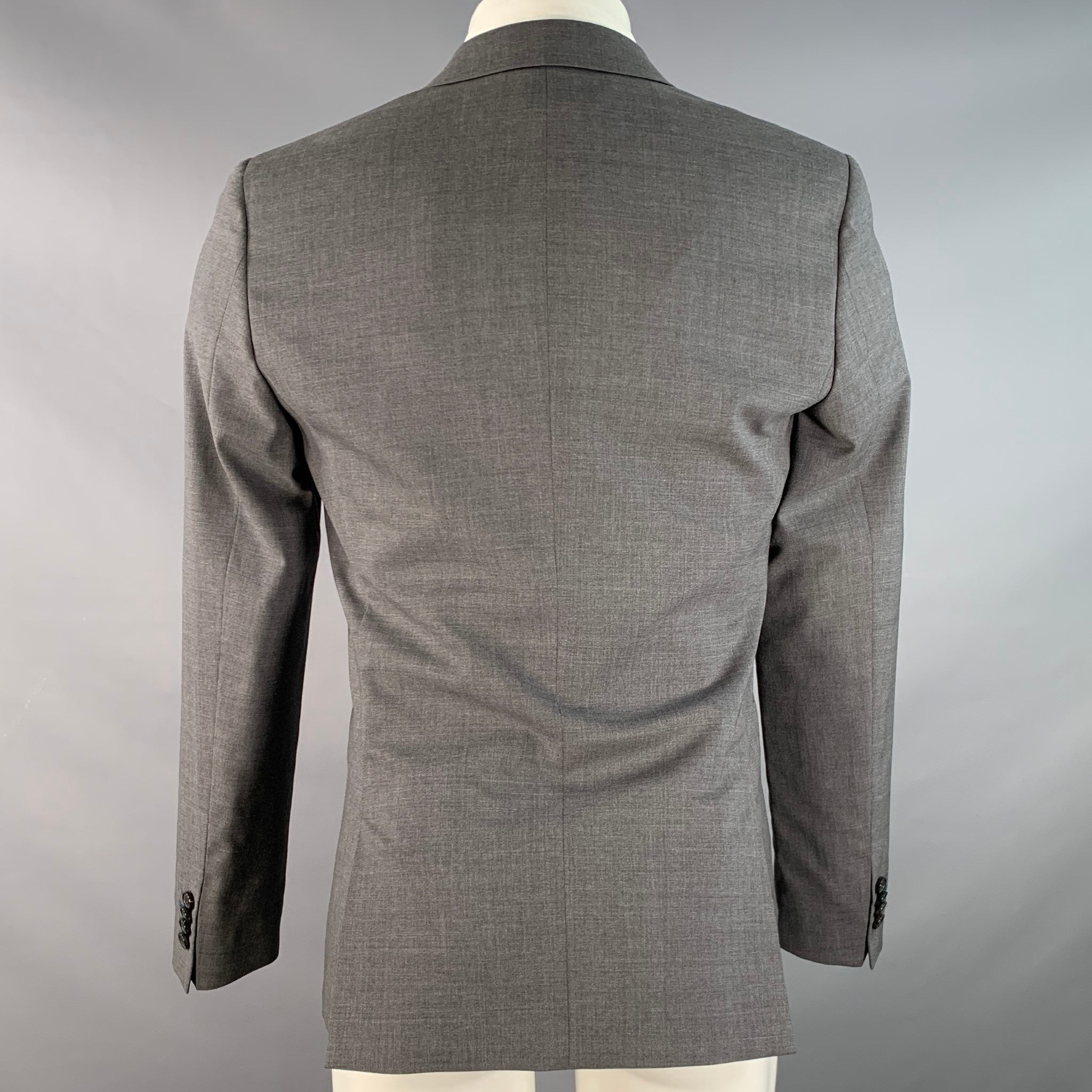 PAUL SMITH Size 36 Grey Wool Elastane Single breasted Jacket – Sui