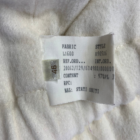 AGNONA Size 10 Cream Polyester Removable Fur Collar Zip Up Jacket