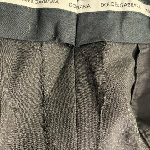 DOLCE & GABBANA Size 36 Charcoal Grey Wool Blend Tapered Zip Fly Dress Pants