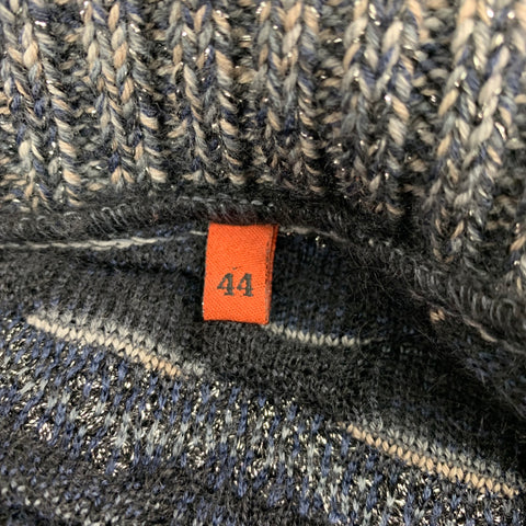 MISSONI Size 8 Black & Grey Knitted Wool Blend Jacket