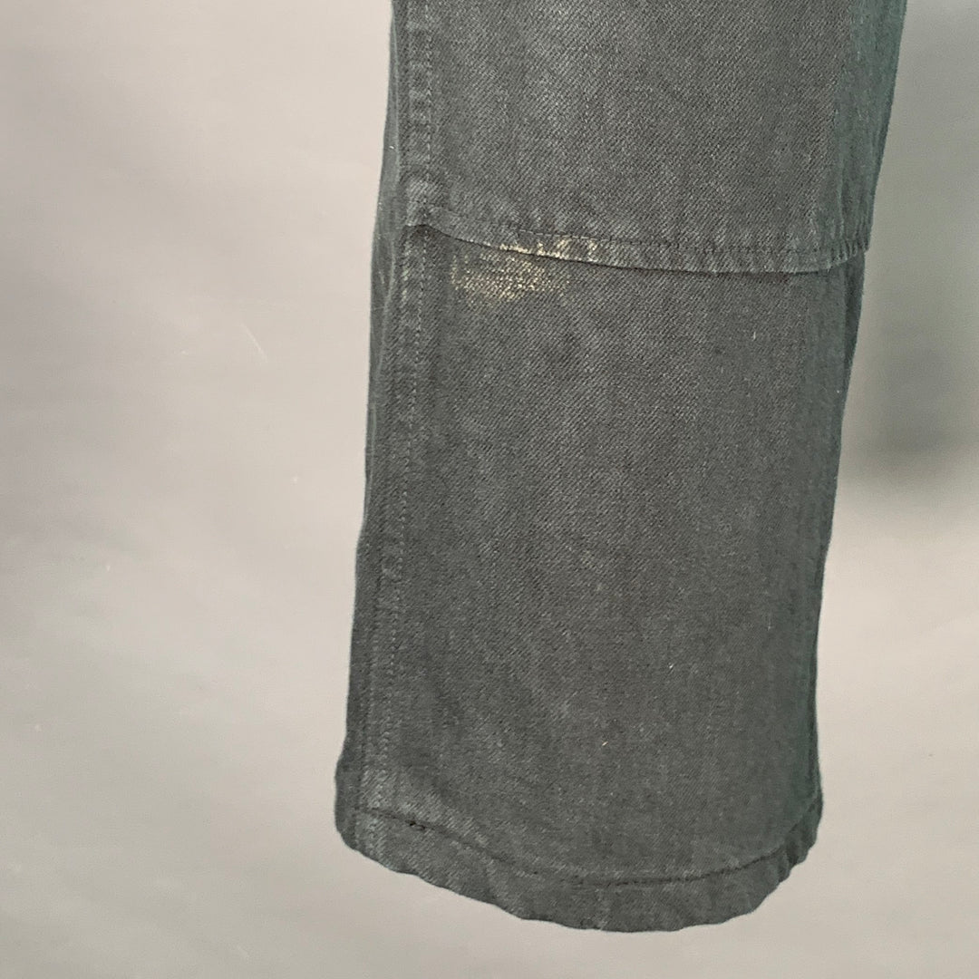 NICE COLLECTIVE Size 34 Black Cotton Side Tabs Casual Pants