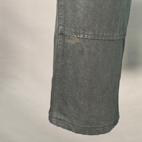 NICE COLLECTIVE Size 34 Black Cotton Side Tabs Casual Pants