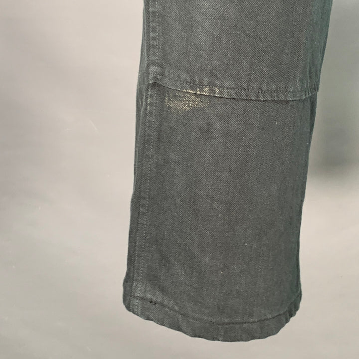 NICE COLLECTIVE Size 34 Black Cotton Side Tabs Casual Pants