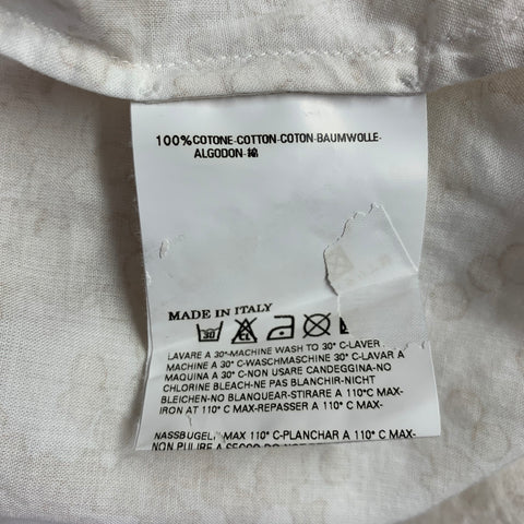 MAISON MARTIN MARGIELA Size M Off White Beige Marbled Cotton Long Sleeve Shirt