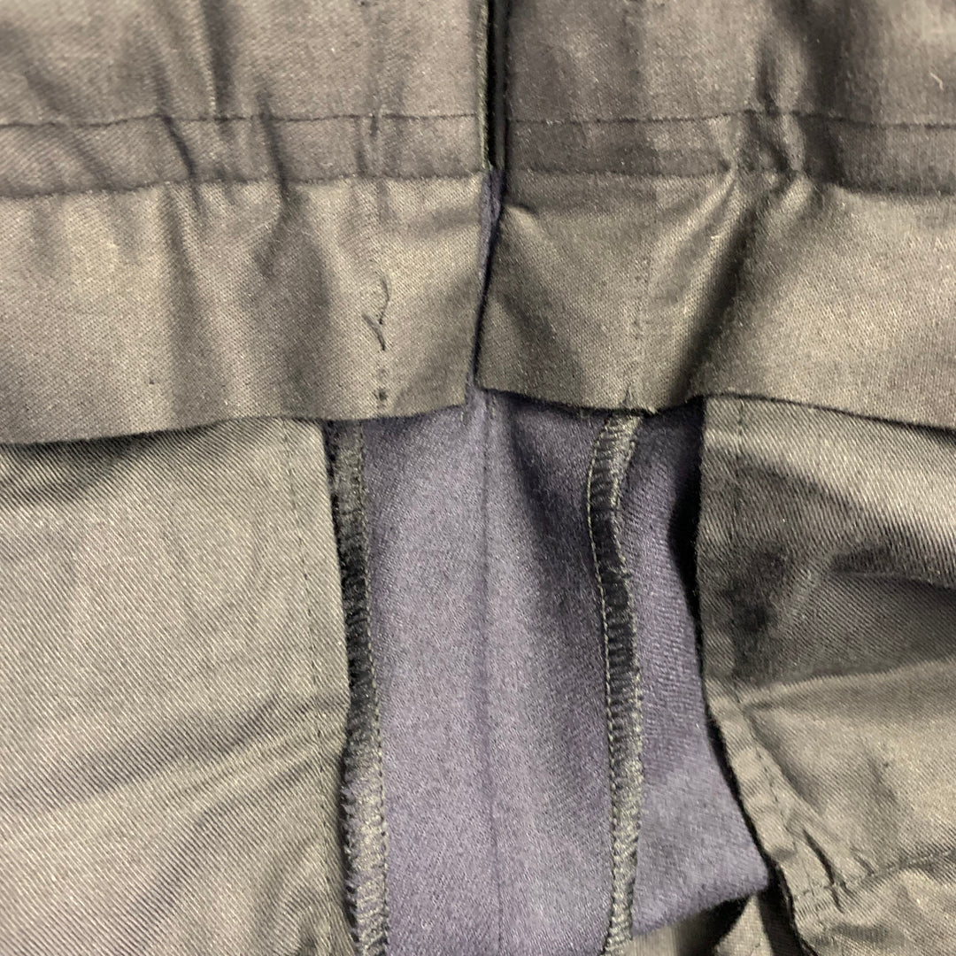 HADLEIGH'S Size 30 Navy Black Two Toned Wool Side Tabs Tapered Dress Pants