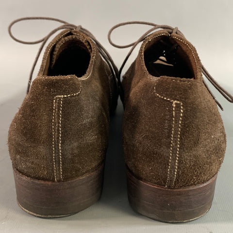 PAUL SMITH Size 7.5 Brown White 436169 K194 7.5 Suede Lace Up Shoes