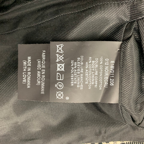 AMI by ALEXANDRE MATTIUSSI Size 38 Black White Plaid Cotton Sport Coat