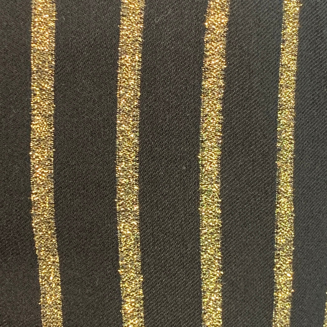 ZADIG & VOLTAIRE Size L Prune Stripes Black Gold Wool Blend Stripe Tapered Dress Pants