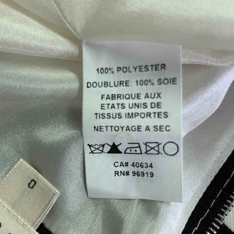 MARC JACOBS Size 0 Black White Polyester Stripe Flared Skirt