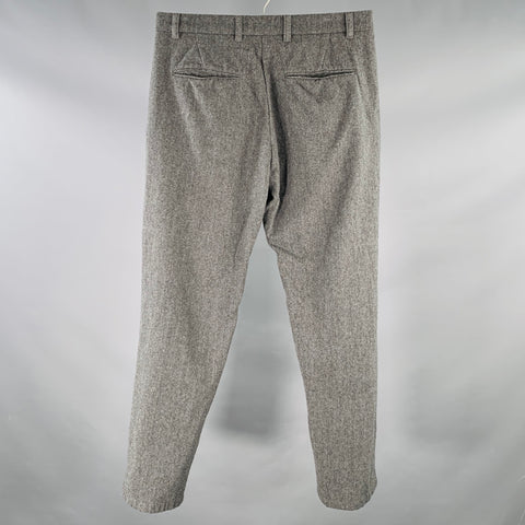 ARPENTEUR Size 33 Grey Charcoal Wool Cotton Pleated Casual Pants