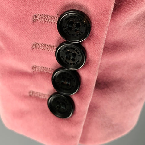 BURBERRY Size 40 Pink Velvet Notch Lapel Sport Coat