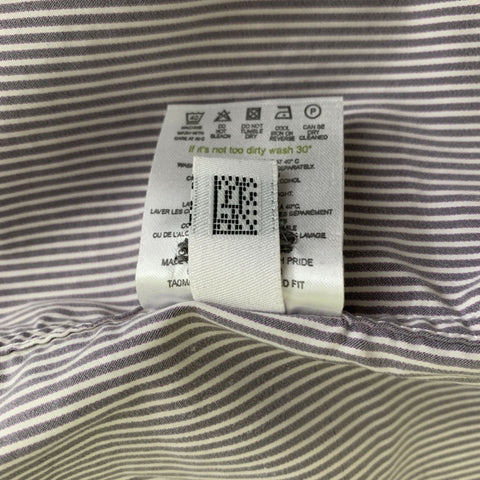 TED BAKER Size M White Purple Stripe Cotton Pointed Collar Long Sleeve Shirt