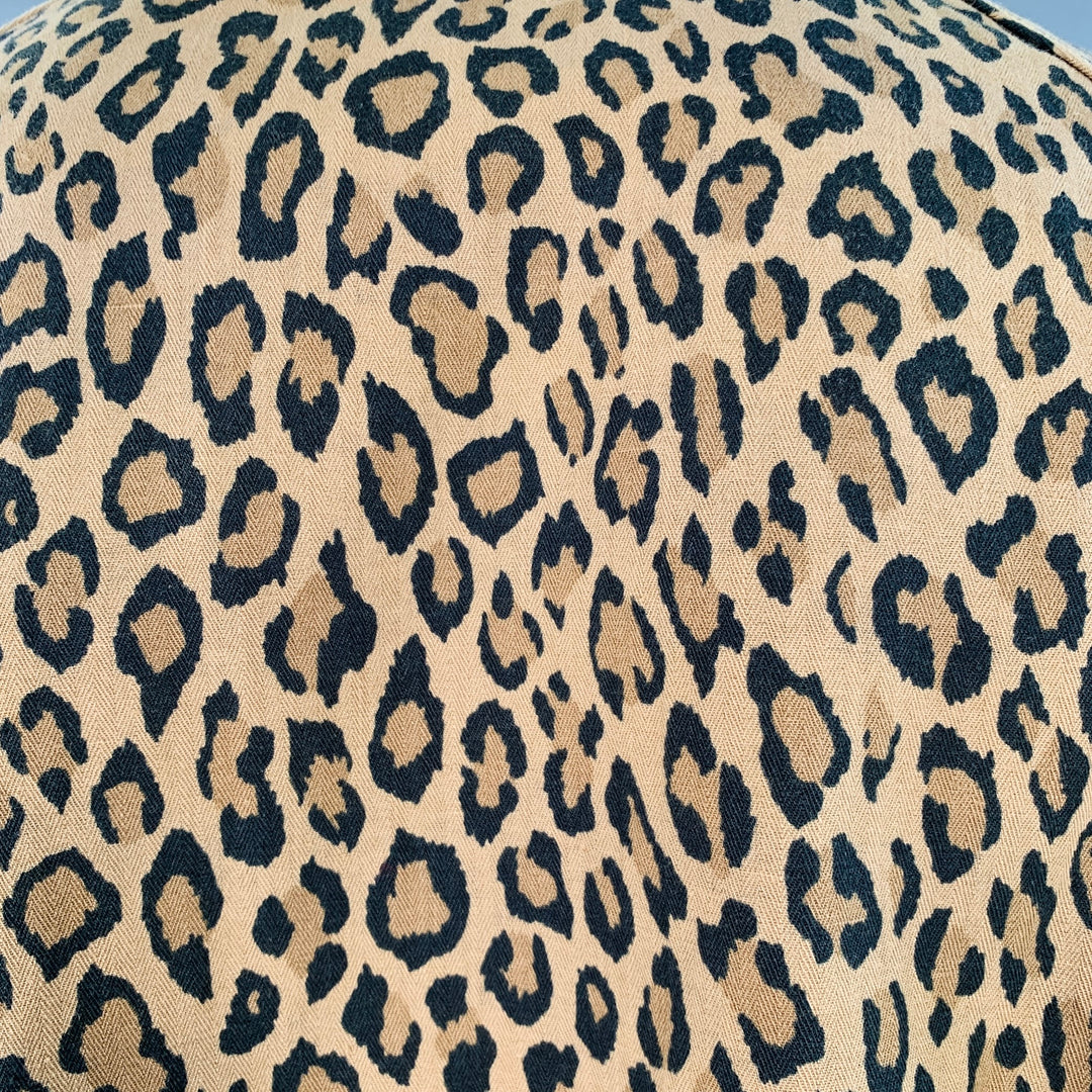 KAPITAL Size XL Brown Black Animal Print Tiger Camo Cotton Reversible Bomber Jacket