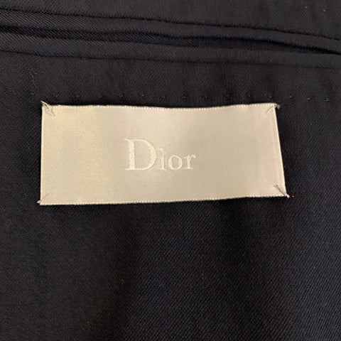 DIOR Chest Size 42 Navy Solid Cashmere Notch Lapel Sport Coat