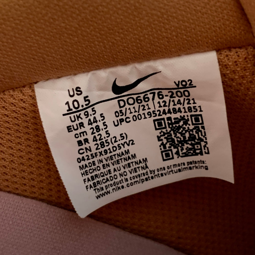 NIKE AIR Size 10.5 Orange White Logo Leather Chunky Sole Sneakers