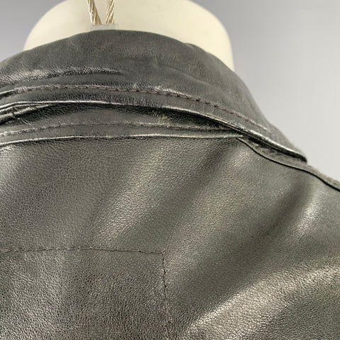 ALLSAINTS Size M -Emery- Black Leather Shirt Jacket