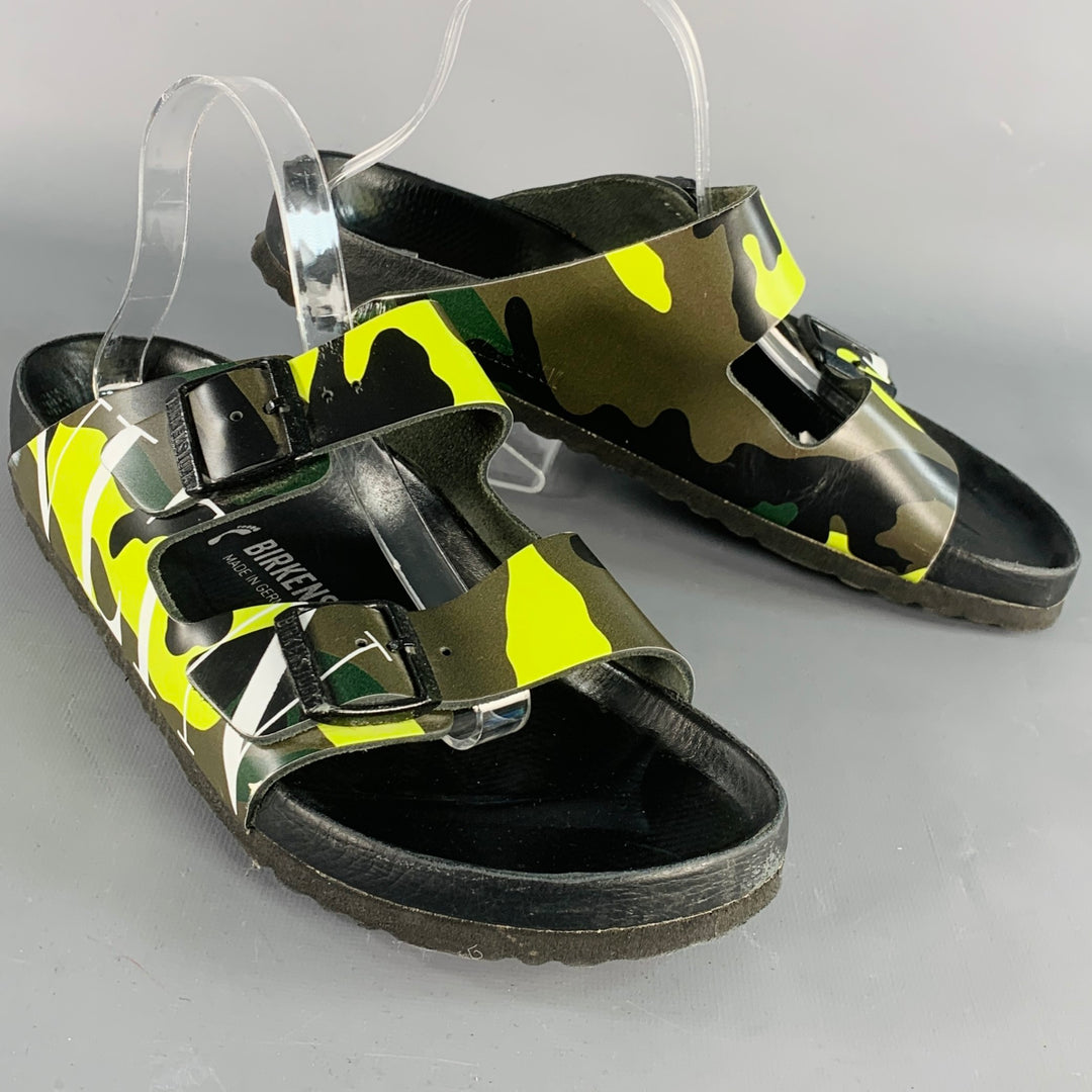 VALENTINO Size 10 Green Olive Camouflage Leather Belted Sandals VALENTINO Size 10 Green Olive Camouflage Leather Belted  main image 2