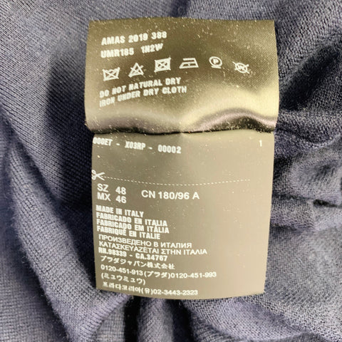 PRADA Size S Navy Knit Cashmere Turtleneck Long Sleeve Pullover