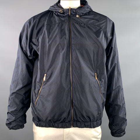 MISSONI Size XL Navy Grey Mixed Fabrics Reversible Jacket