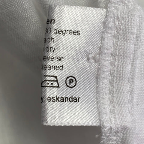 ESKANDAR Size L White Linen Oversized Button Up Shirt