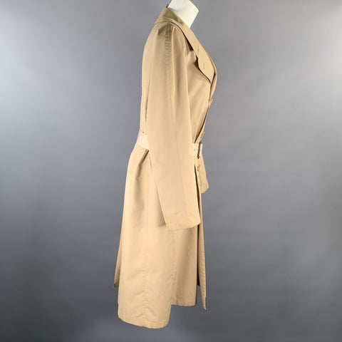 CERRUTI Size S Khaki Cotton Blend Belted Trench Coat