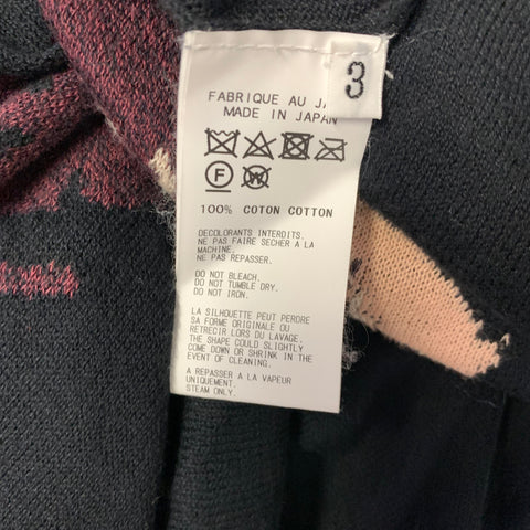 YOHJI YAMAMOTO Size M Black Red multi color Knit Cotton Oversized Pullover
