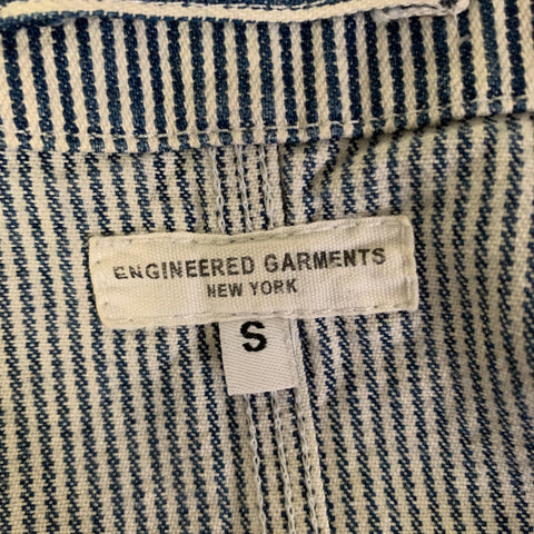 ENGINEERED GARMENTS Size S White Blue Stripe Cotton Hooded Jacket