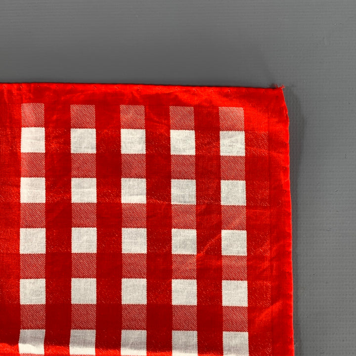 PINK Red White Checkered Cotton Pocket Square
