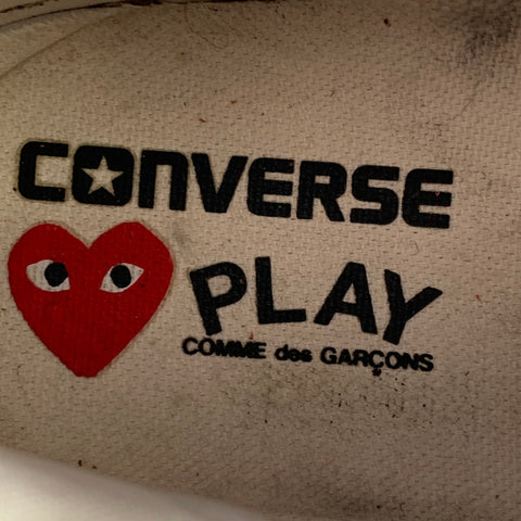 CONVERSE Size 10 Black Red Hearts Canvas Sneakers