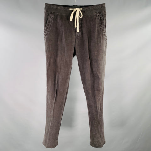 JAMES PERSE Size S Grey Charcoal Linen Drawstring Casual Pants