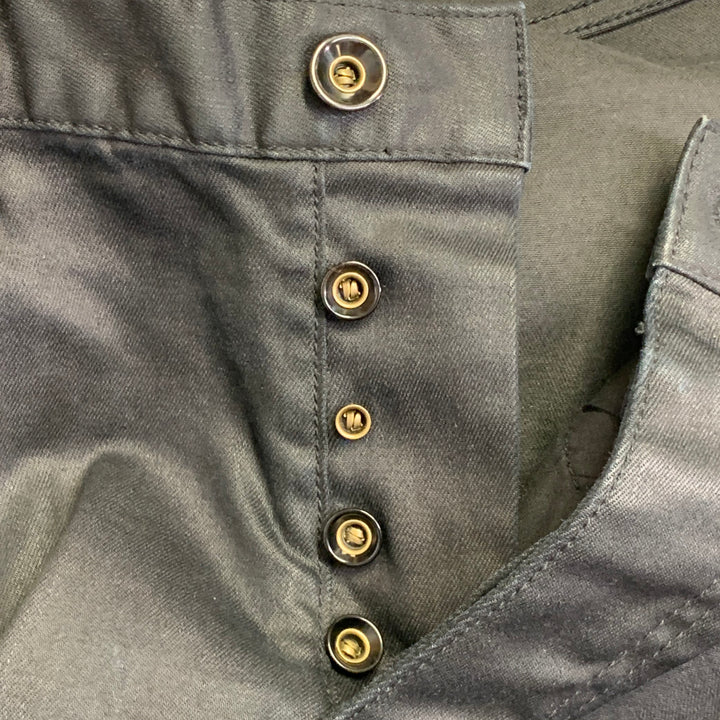 JOHN VARVATOS Size 32 Black Twill Cotton Blend Tapered Five Pockets Jeans