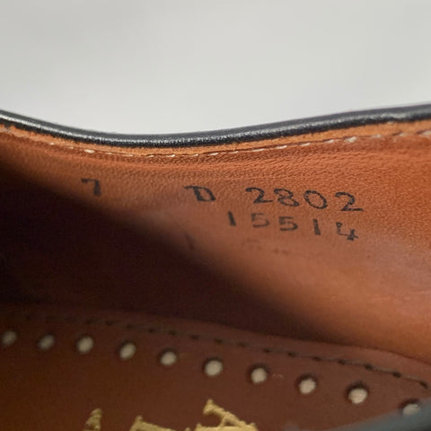 ALLEN EDMONDS Size 7 Sutter Black Leather Derby Lace-Up Shoes
