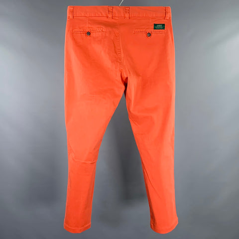 Pantalon décontracté CARDON, taille 32, orange, coupe droite, en coton mélangé