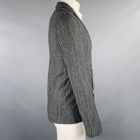 EMPORIO ARMANI Size 34 Grey Charcoal Jacquard Polyamide Blend Sport Coat