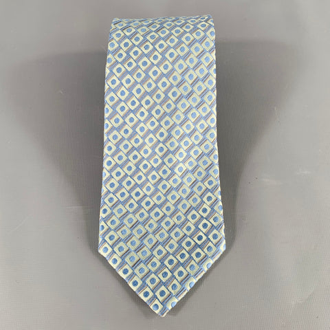 CHARVET Blue Green Geometric Silk Tie