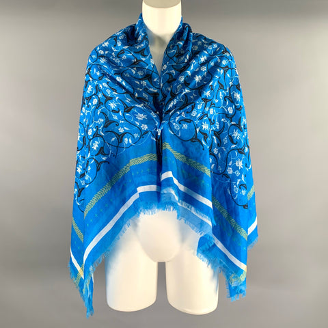 HAIDER ACKERMANN Blue White & Black Floral Scarves