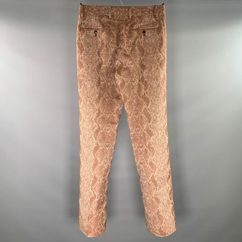 ACNE STUDIOS Size 32 Brown Silver Snake Wool Blend Trouser Cut Casual Pants