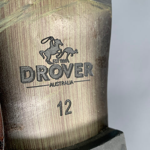 DROVER Size 12 Brown Leather Square Toe Boots